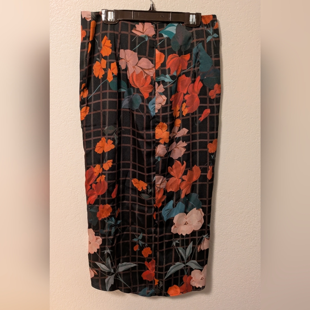 MNG by Mango Floral Black Midi Skirt - Picture 2 of 4